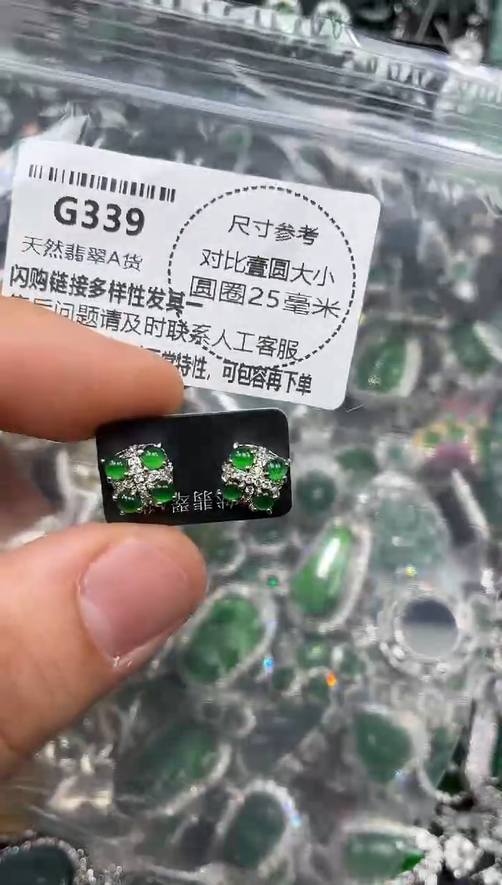 颈饰未镶嵌翡翠G339耳钉