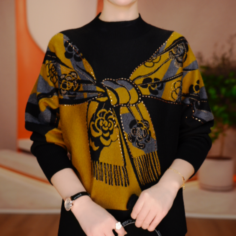 秋季新款含棉羊毛衣针织毛线衣柔软保暖百搭上衣V25L795