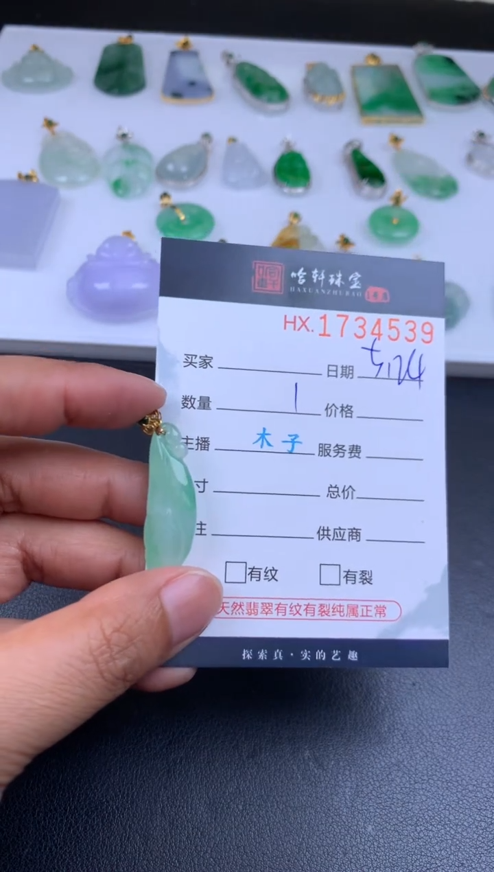 翡翠挂件未镶嵌哈轩 挂件1