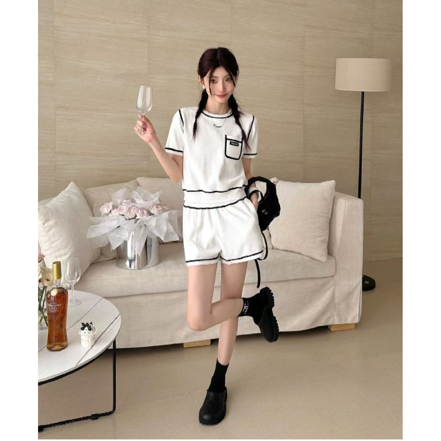 未使用 MIU MIU/缪缪 双双臻选/tf00268/缪缪短袖/40