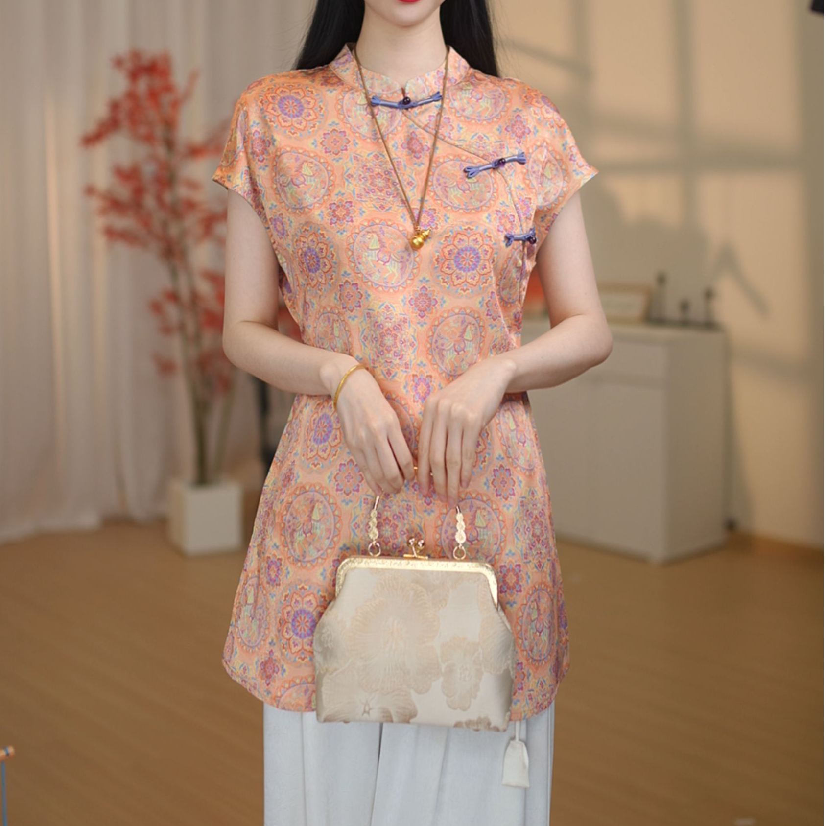 【1315-宝象花】新中式国风女复古宽松上衣-园园