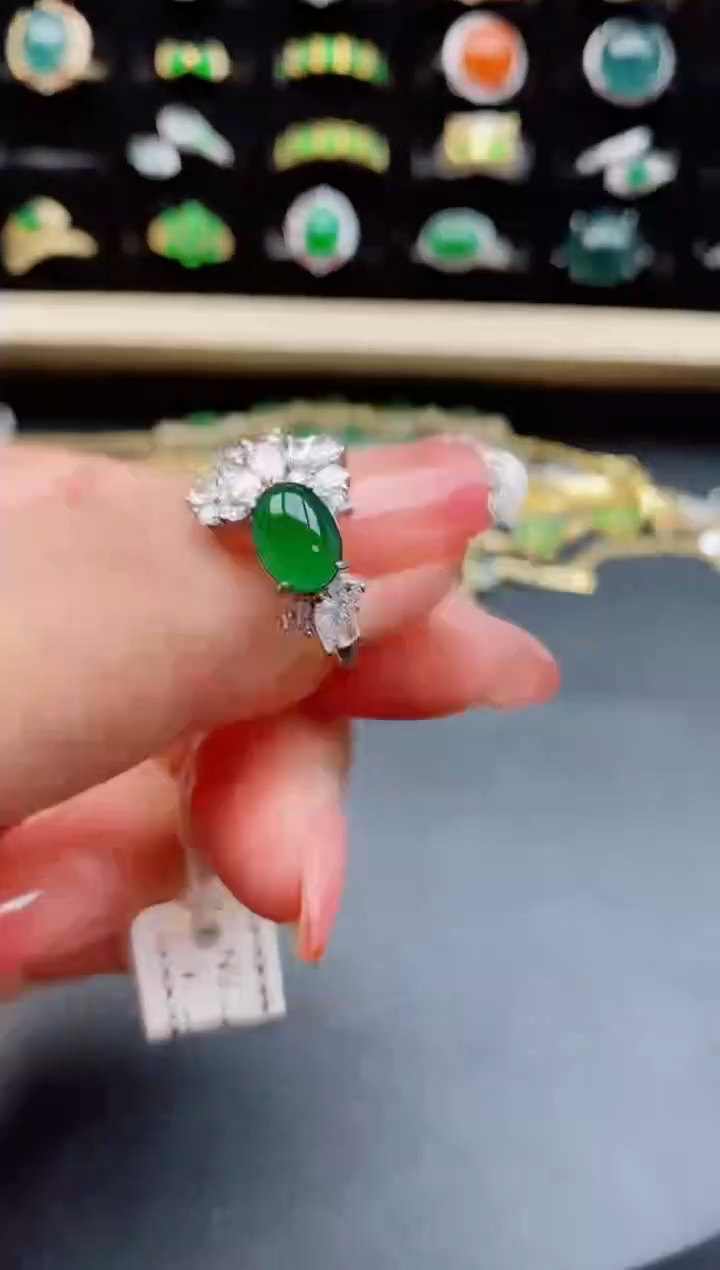 【闪购商品】翡翠戒指银S925镶嵌1212