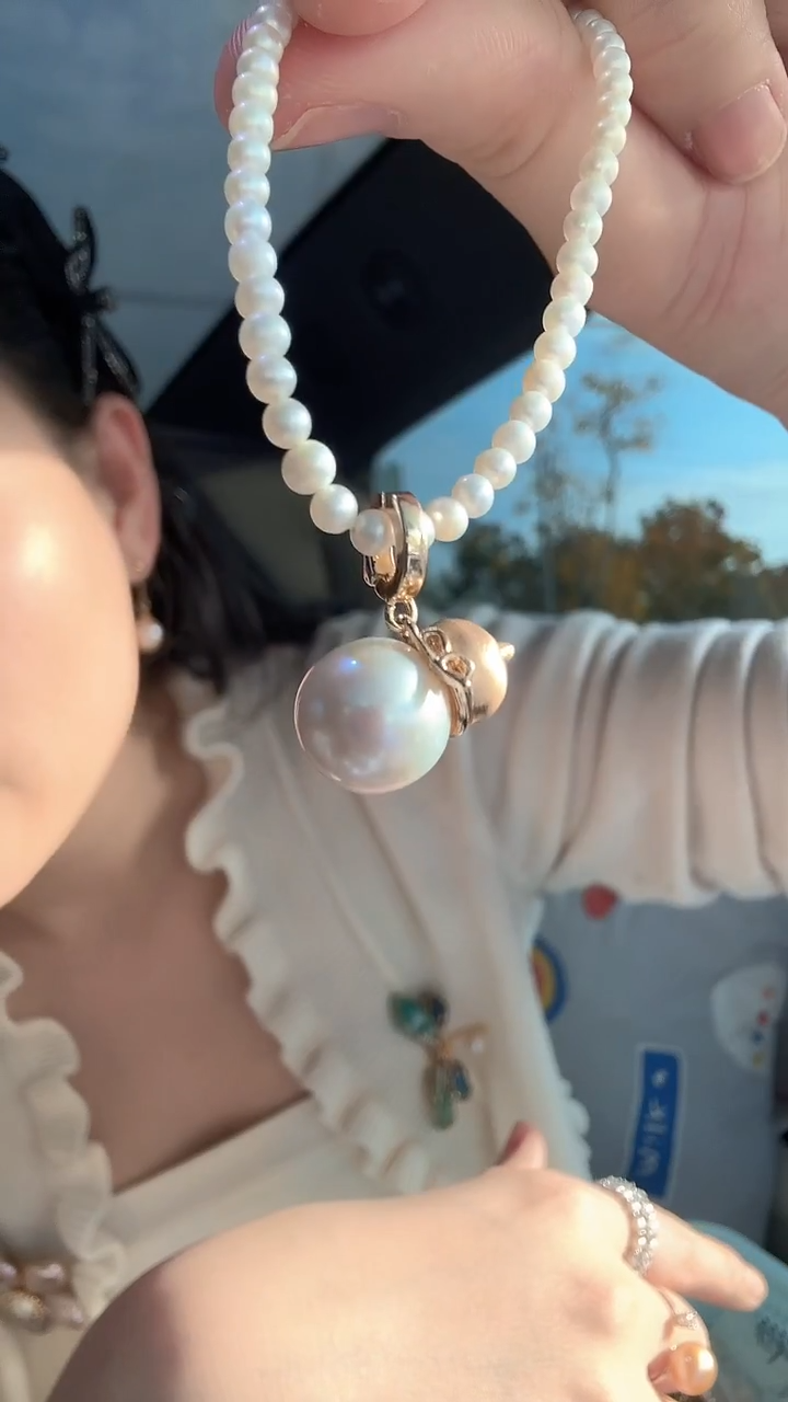 吊坠(不含链)未镶嵌淡水珍珠葫芦圆珠万能扣吊坠