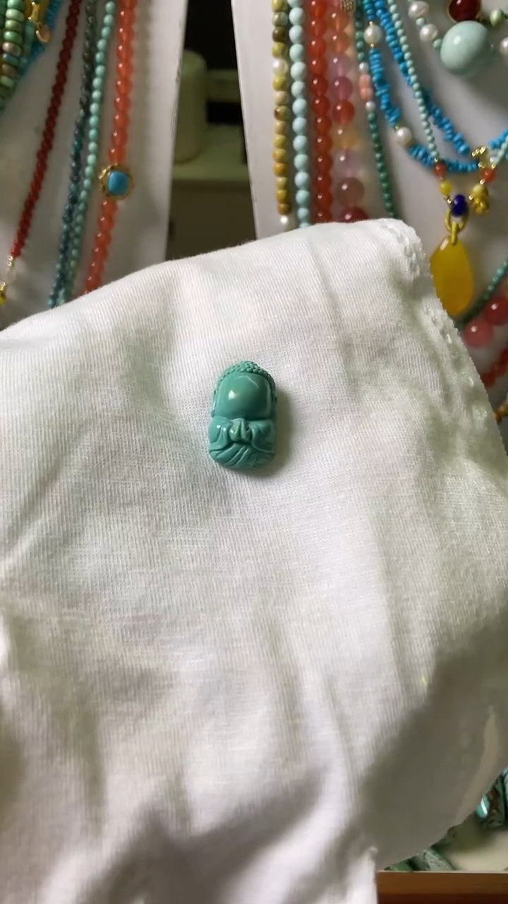 未镶嵌绿松石珠宝奇石18*10.8mm无相佛