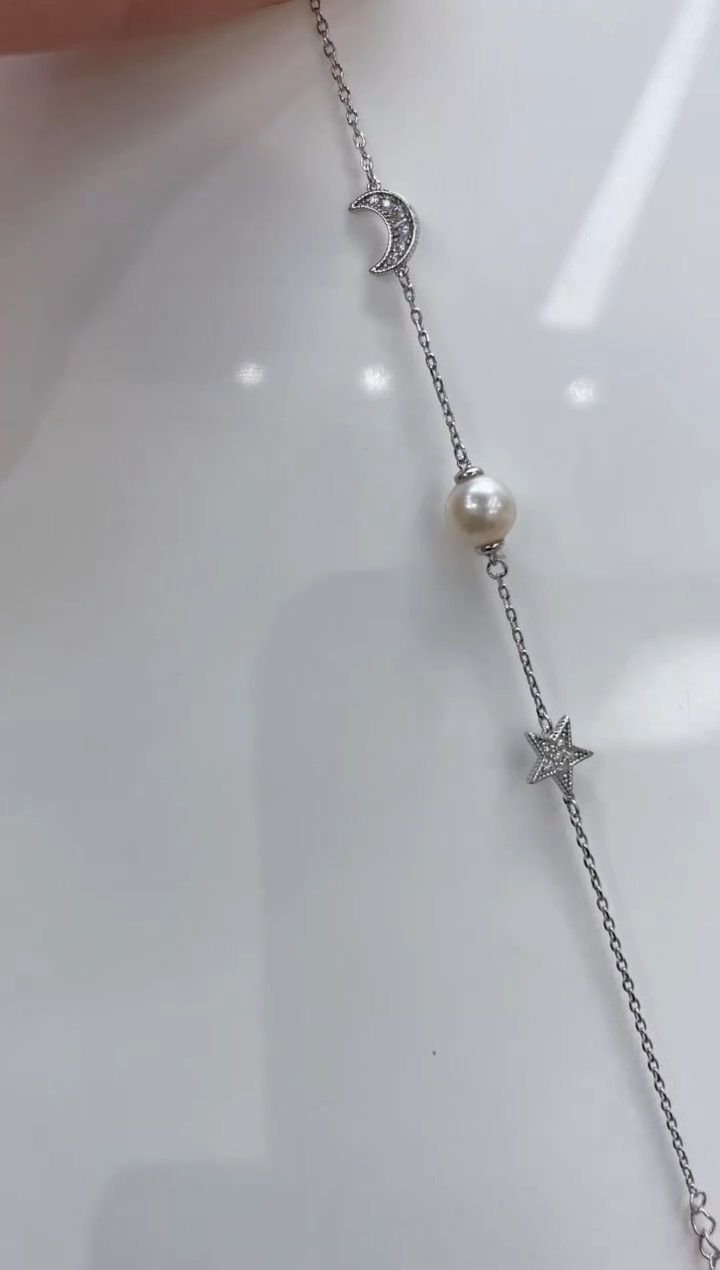 【闪购商品】海水珍珠手链银S925镶嵌海水珍珠手链