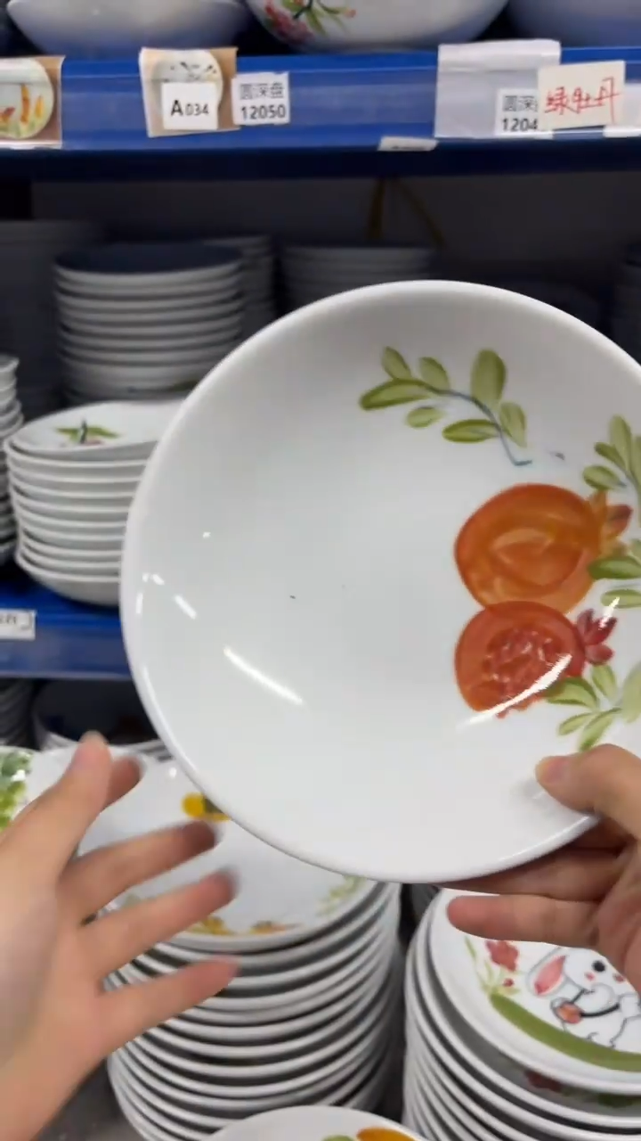 瓷片景德镇手绘釉中彩（食品级）圆深盘