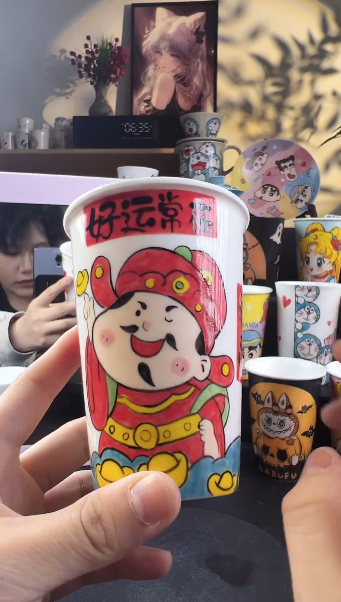 【闪购商品】摆件手工手绘陶瓷小杯杯