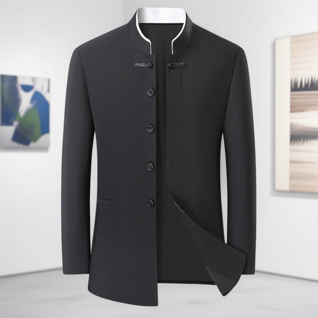 时尚复古男士中国风百搭潮流轻奢大码立领休闲外套中式立体剪裁DS