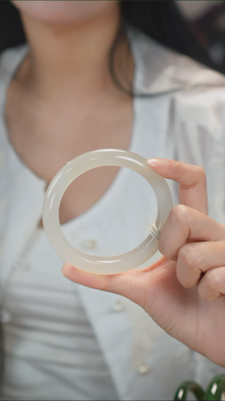 和田玉未镶嵌手镯63【柚子来啦】和田玉拍一发一59