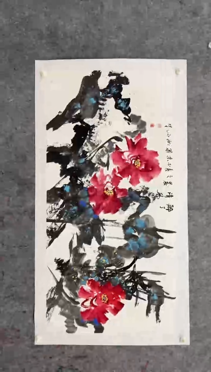 【闪购商品】国画 胡石老师8平尺花鸟作品