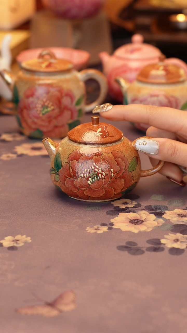 【闪购商品】志野牡丹玲珑壶·····