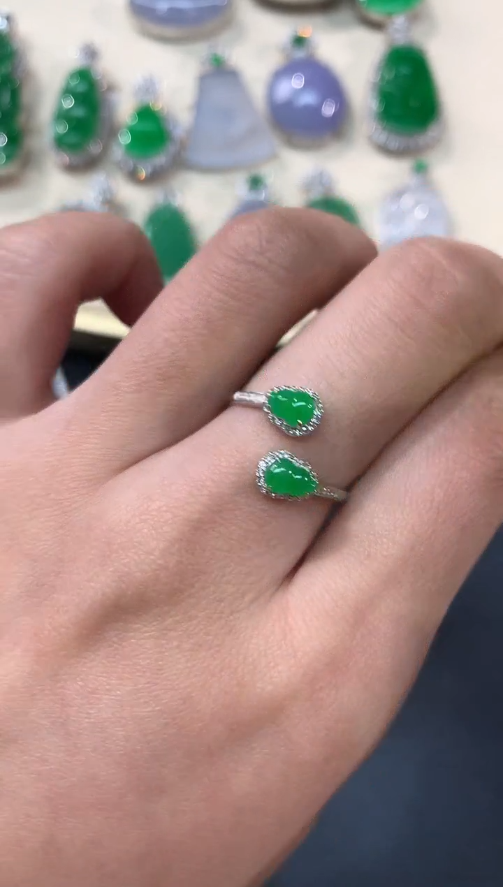 【闪购商品】翡翠戒指18K金镶嵌A155|5980