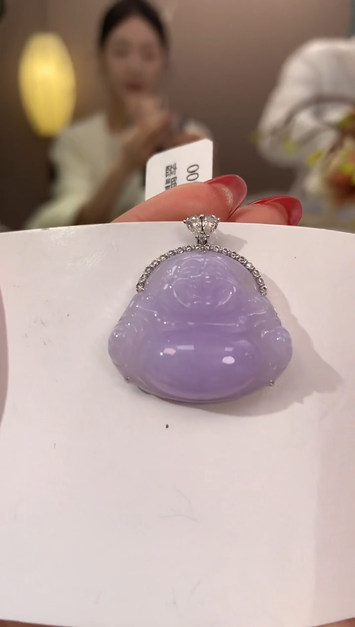 【闪购商品】翡翠颈饰18K金镶嵌天然缅甸a货翡翠