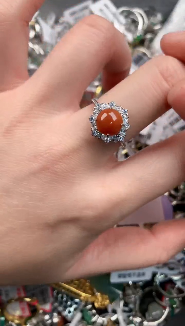 银S925镶嵌戒指翡翠9                   1