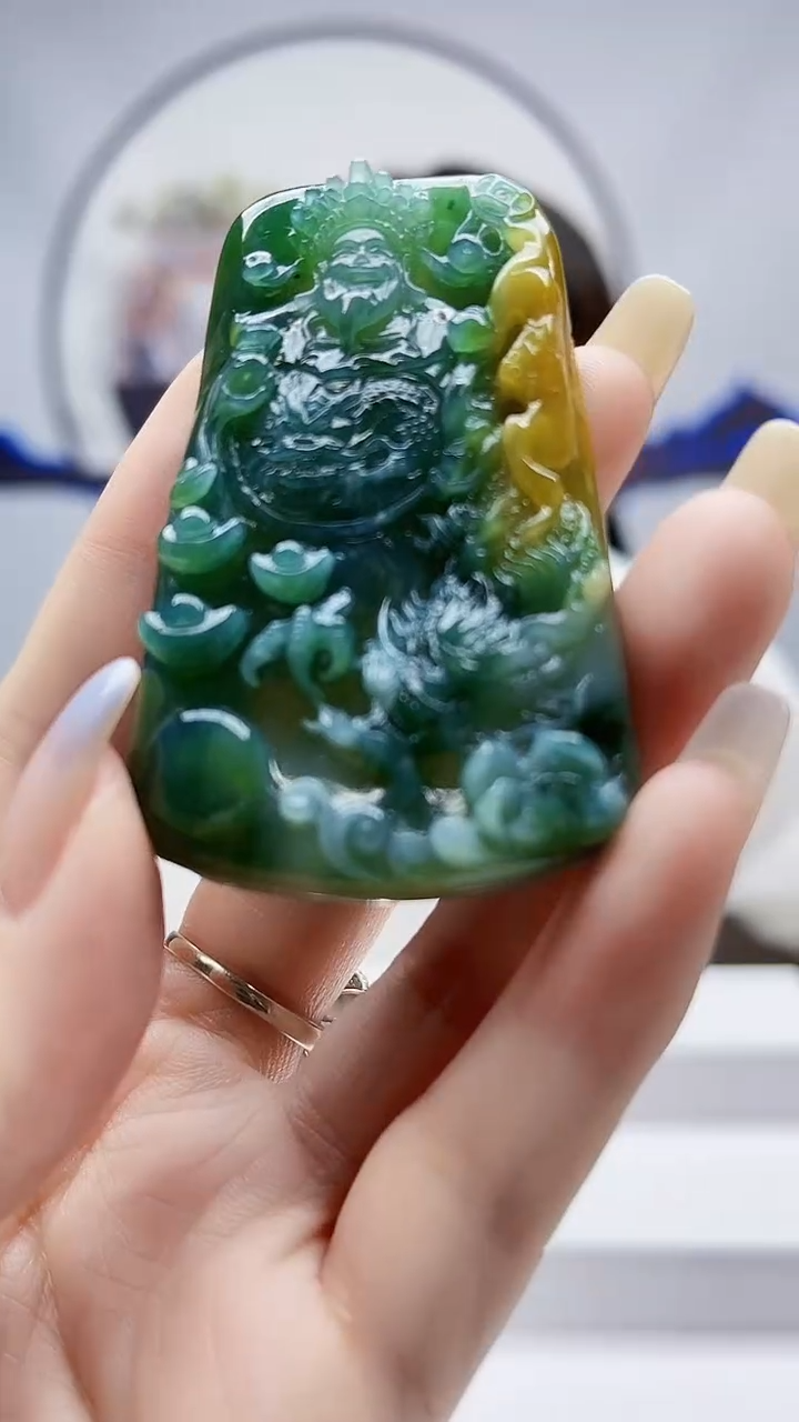 未镶嵌定制翡翠毛货-挂件110