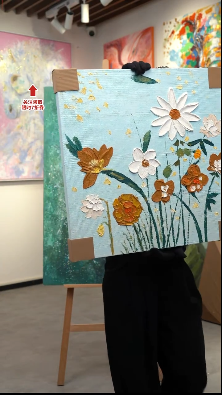 蓝色底小花60*60