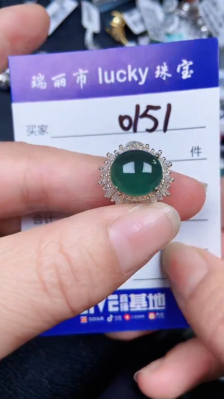 颈饰银S925镶嵌翡翠0151