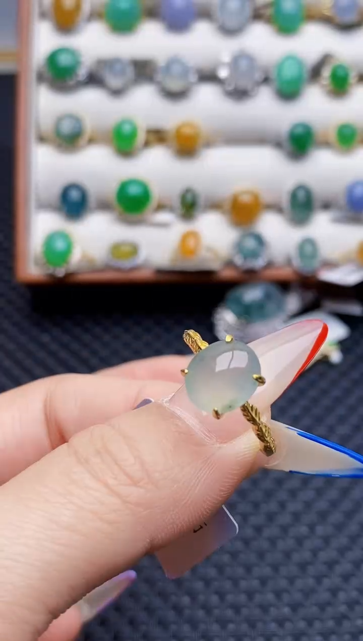 银S925镶嵌戒指翡翠3446