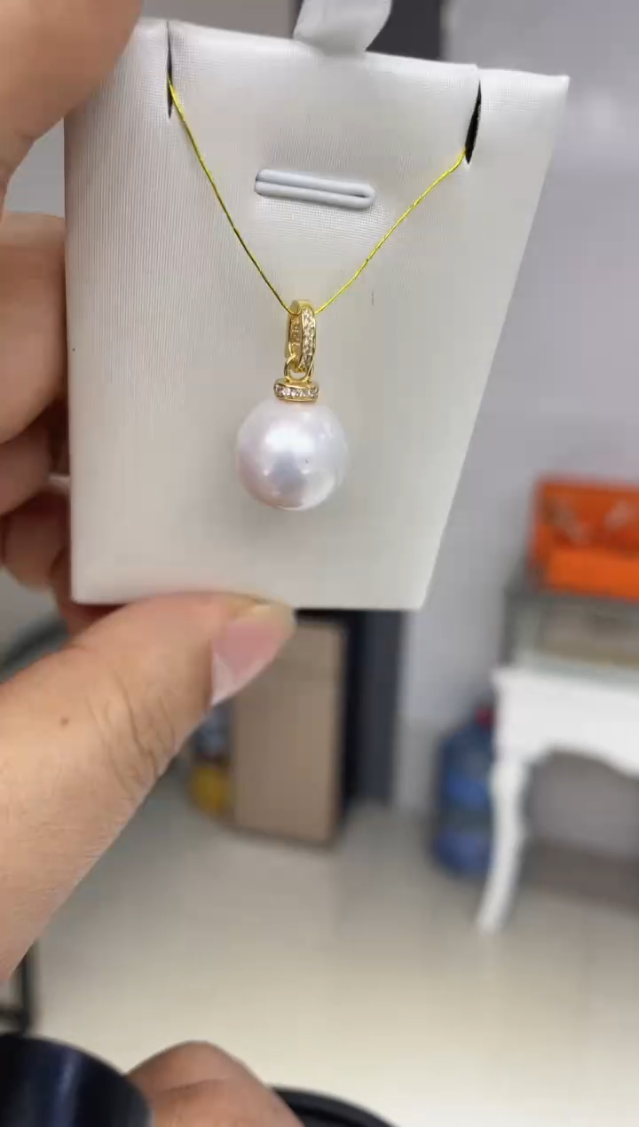 【闪购商品】淡水珍珠颈饰银S925镶嵌13-14万能扣吊坠