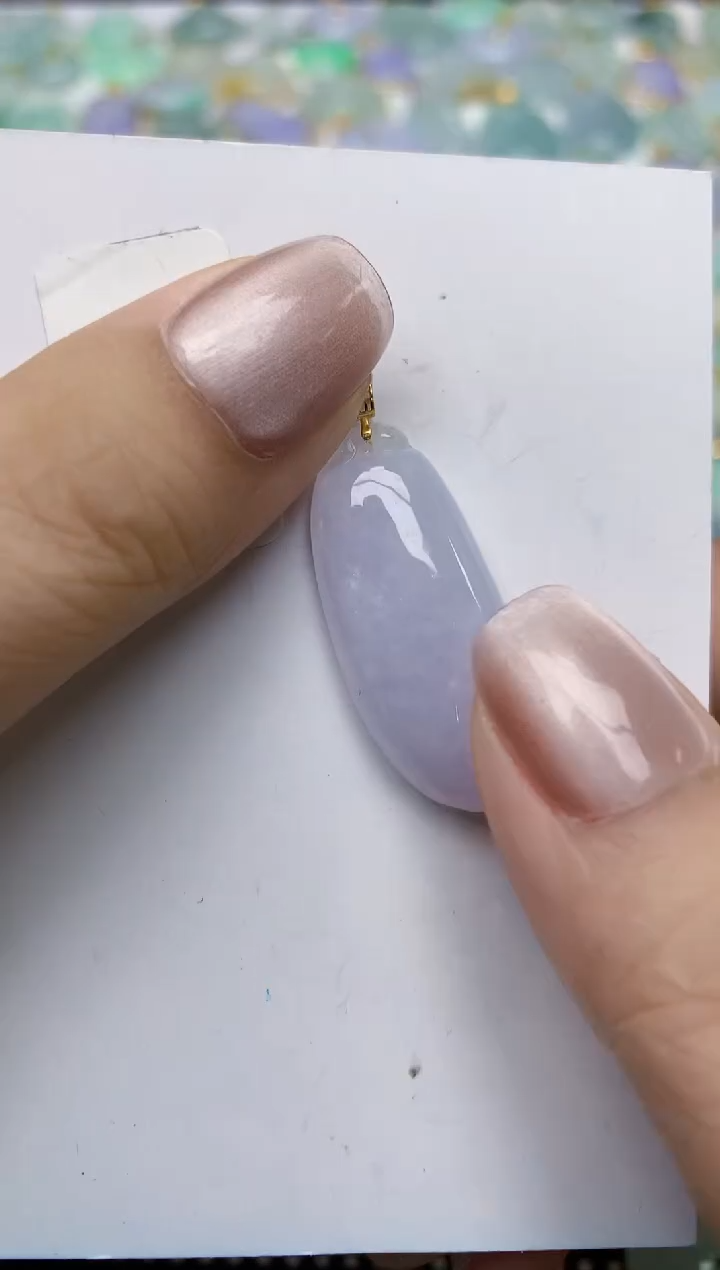 翡翠18K金镶嵌颈饰天然缅甸A货翡翠