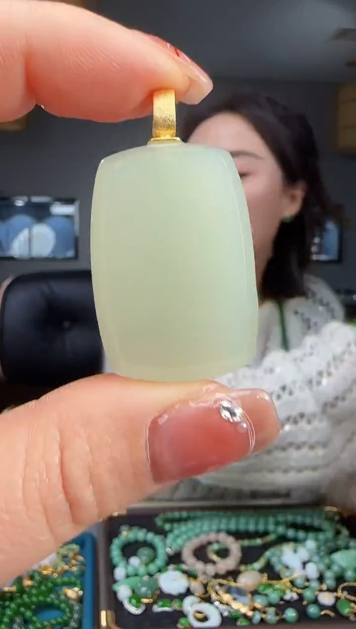 吊坠(不含链)银S925镶嵌和田玉1