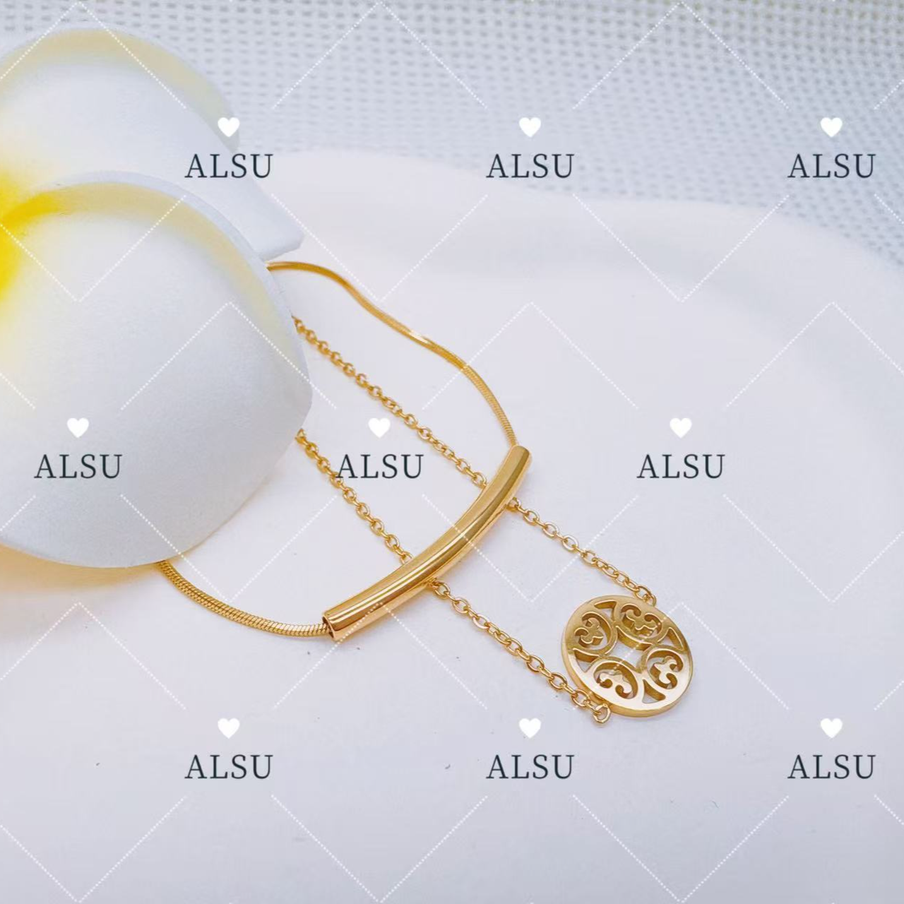 合金手链 ALSU原创经典民族风新款手链轻奢精致复古百搭金色时尚