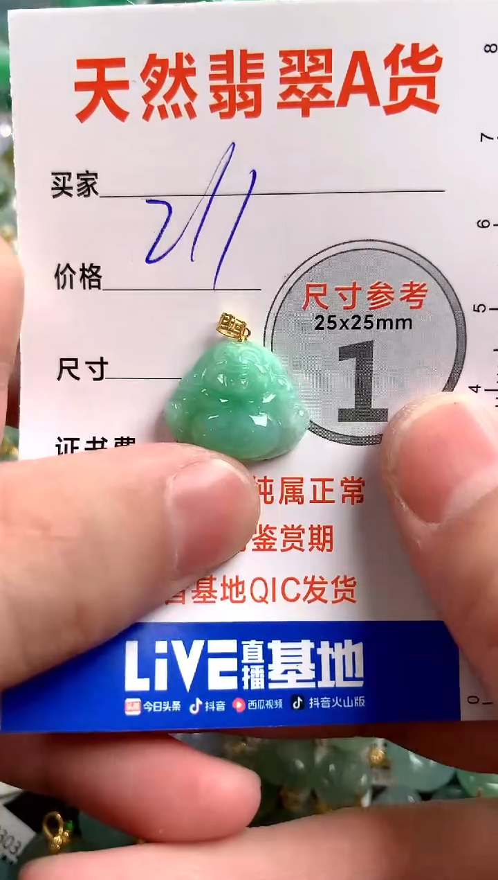 【闪购商品】翡翠颈饰18K金镶嵌0816140023