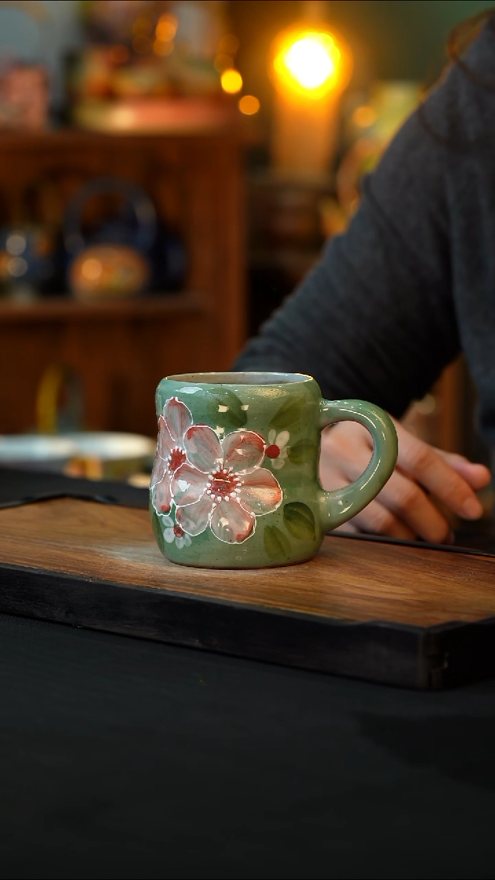 杯手绘心瓷陶瓷浮力