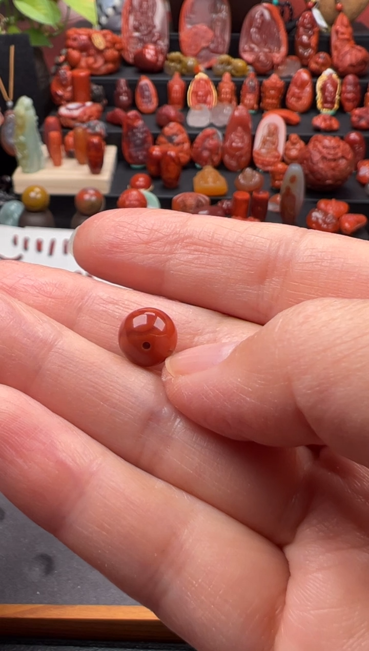 未镶嵌单珠南红玛瑙斯****孩单珠