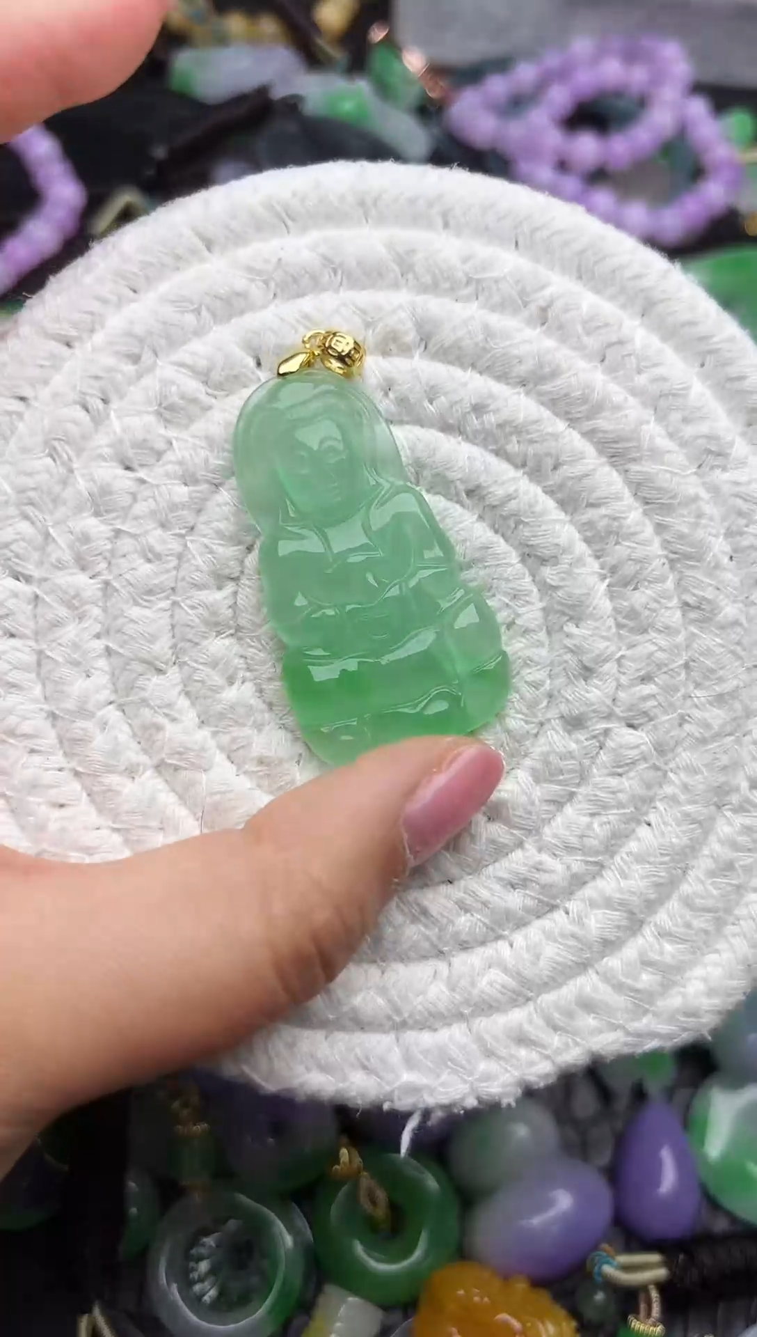 颈饰未镶嵌翡翠缅甸翡翠吊坠