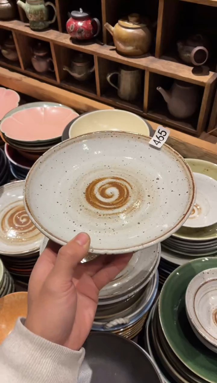 瓷片无*465白麻点锅盘1个