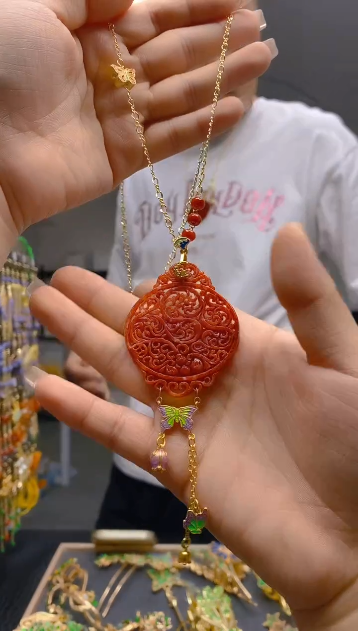 【闪购商品】翡翠耳饰合金203翡翠锁骨链