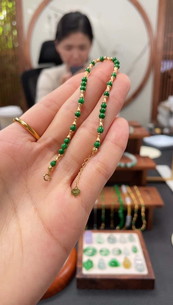 【闪购商品】翡翠套链18K金镶嵌多样性发货一个  JK720