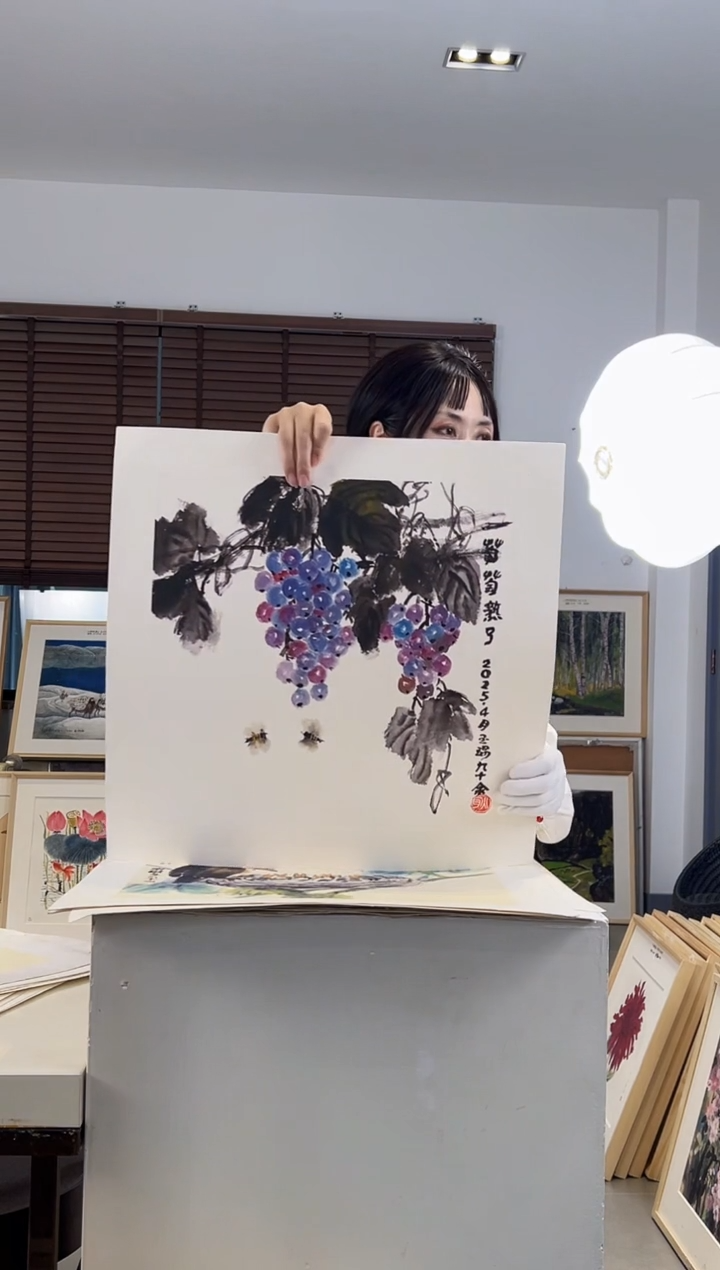 版画耿玉琨限量作品亲签盖章版画S