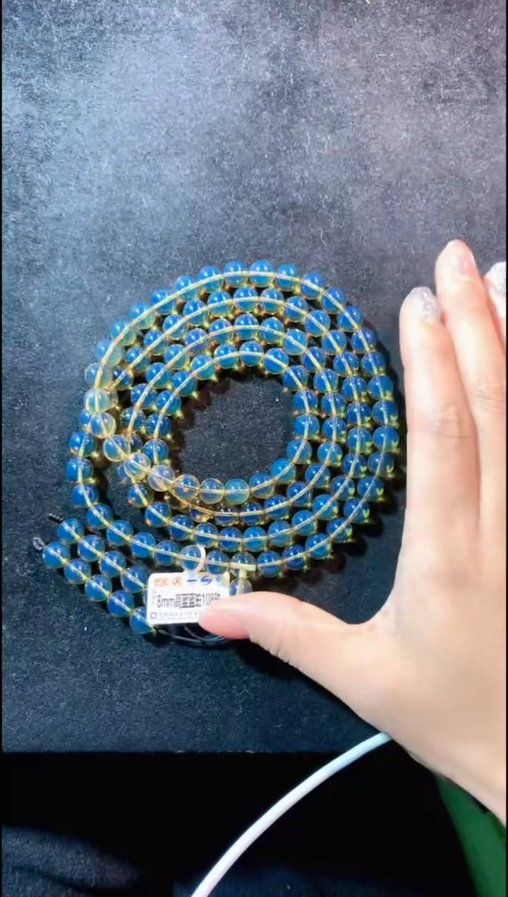 【闪购商品】琥珀手链未镶嵌8MM墨西哥蓝珀108佛珠