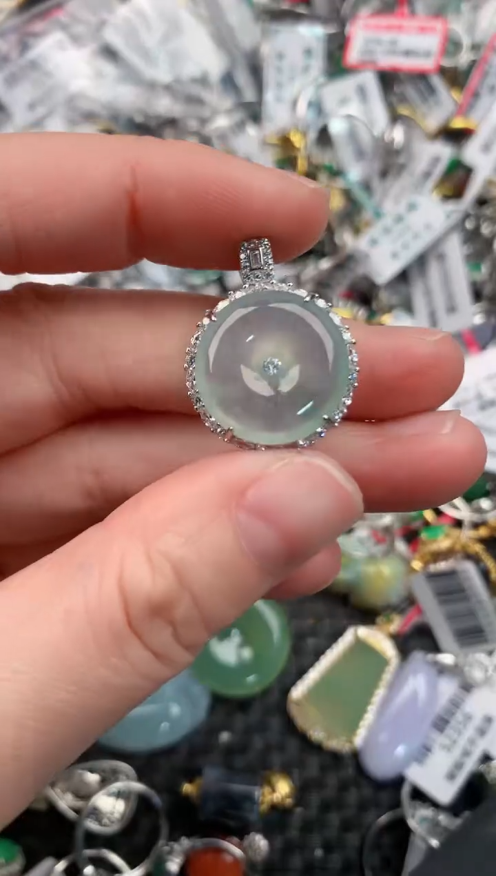 银S925镶嵌戒指翡翠222---1