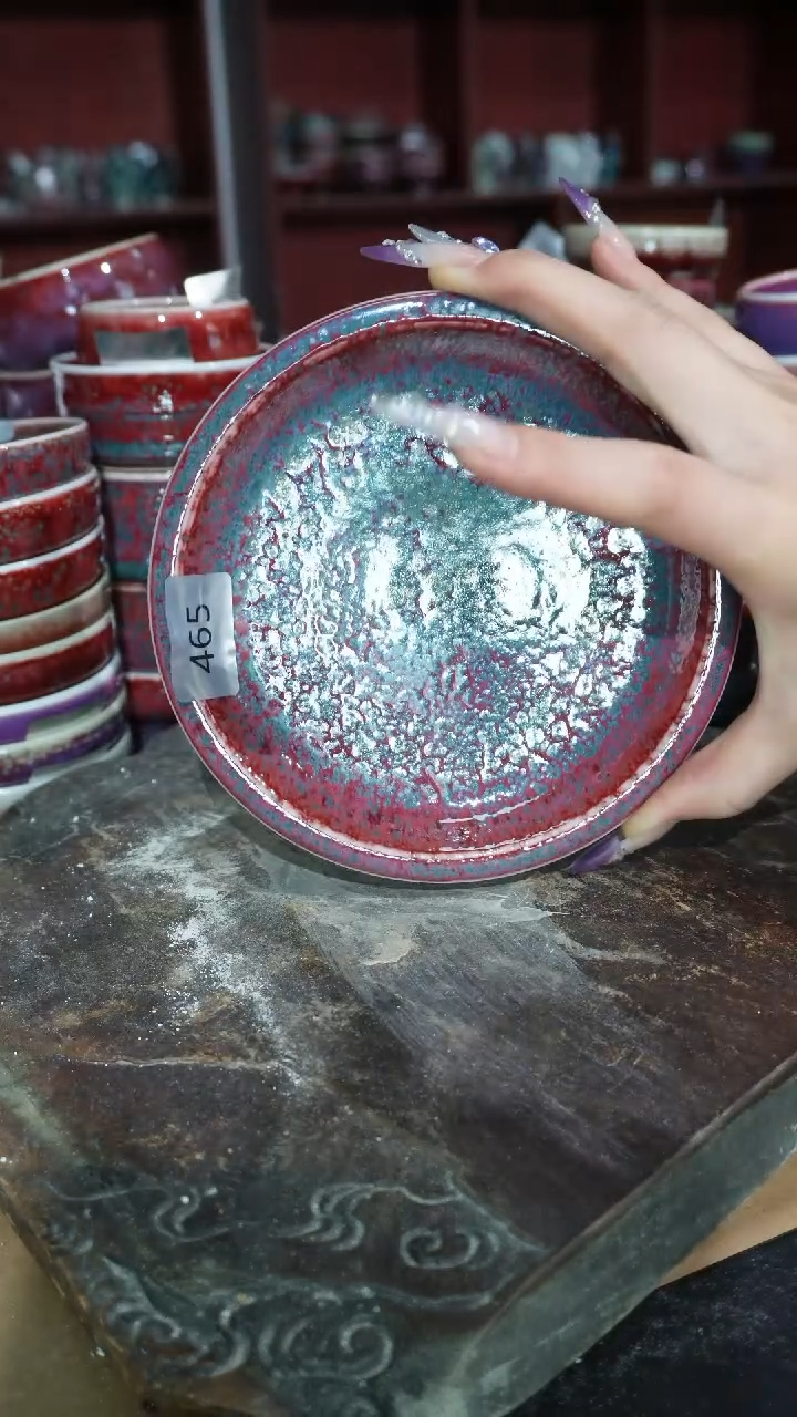 摆件陶精品窑变钧瓷茶器