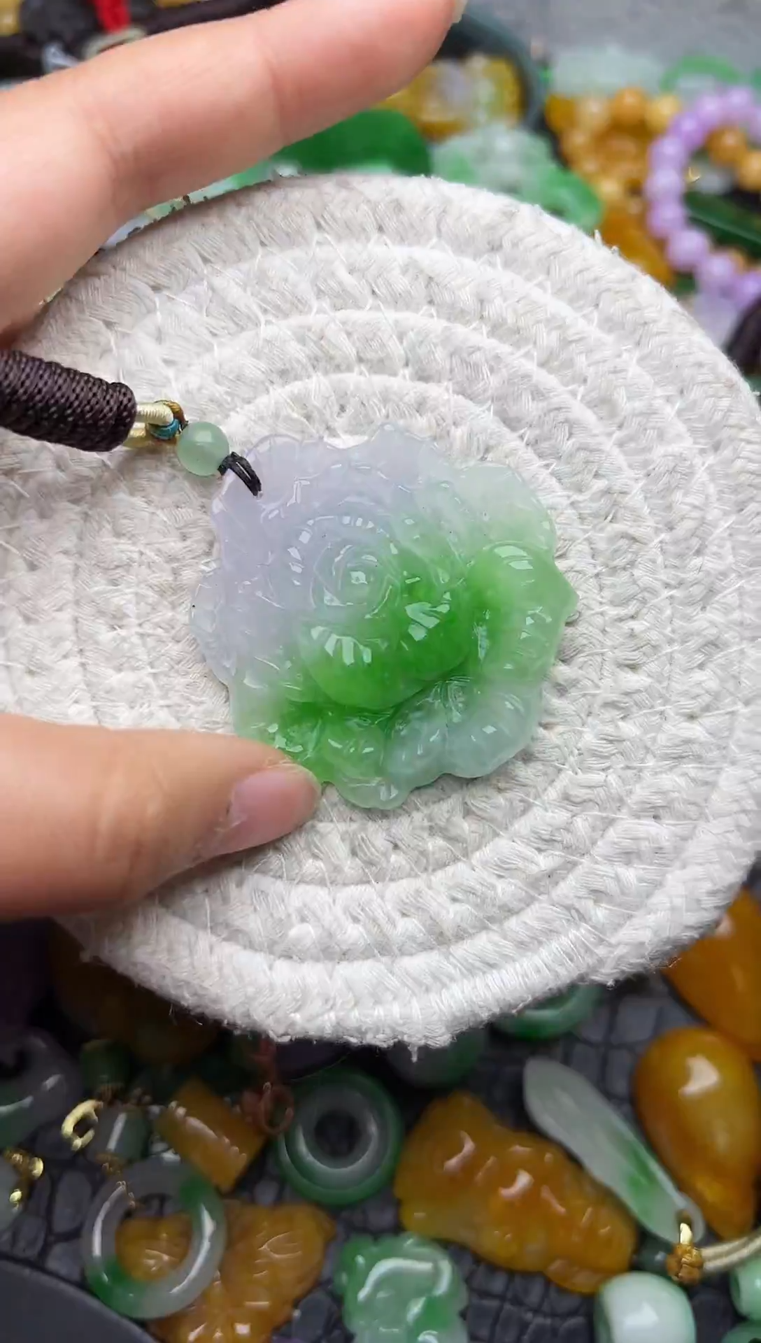 颈饰未镶嵌翡翠缅甸翡翠吊坠