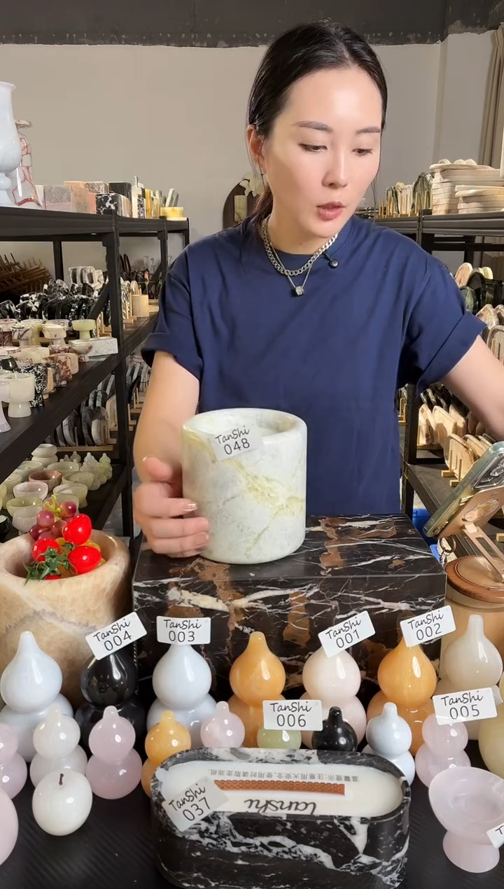 石材048芬迪蓝桶已罐蜡