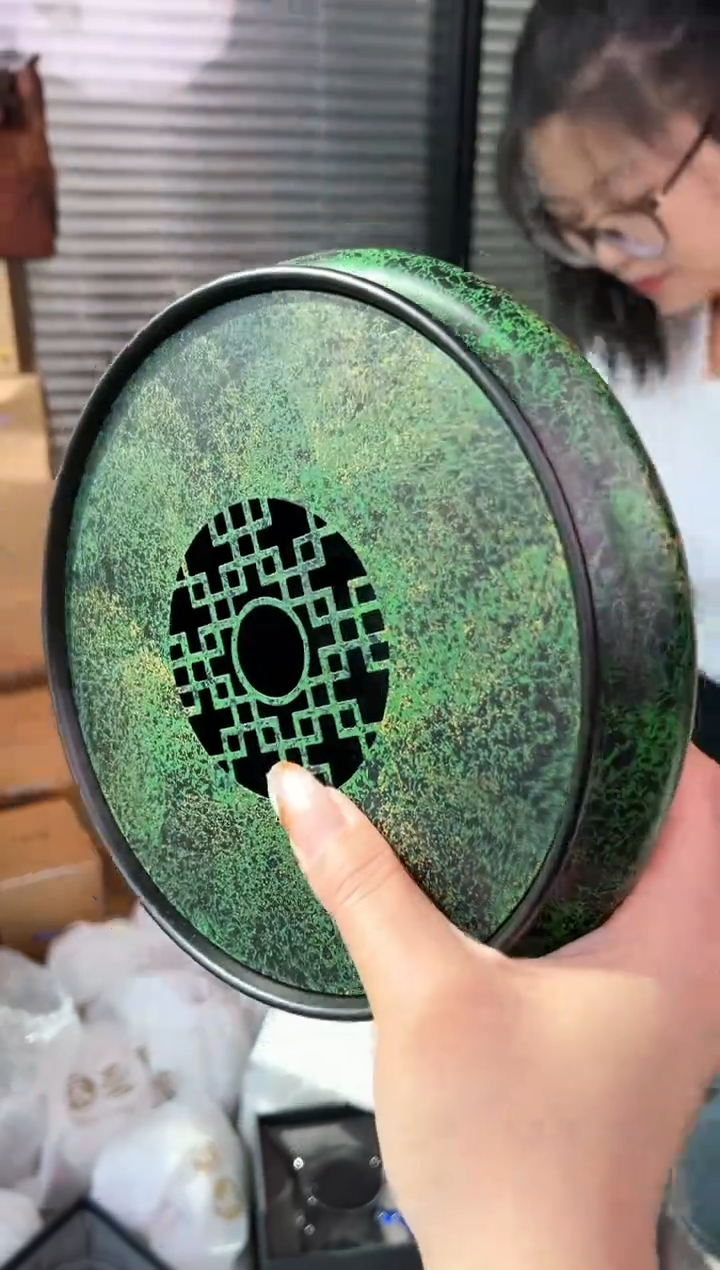 大漆壶承  绿金     