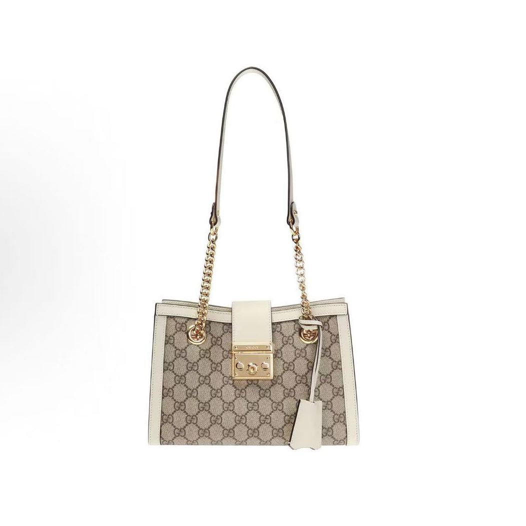 99新 GUCCI/古驰 古驰padlock白色单肩包 CPKM981