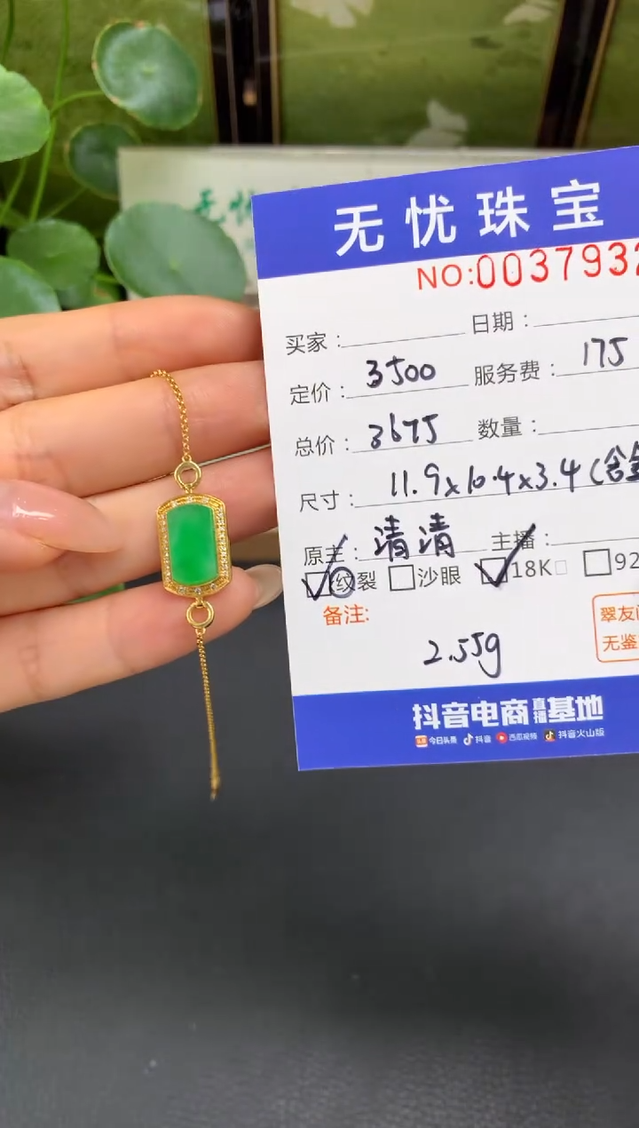 18K金镶嵌定制翡翠黎*E739