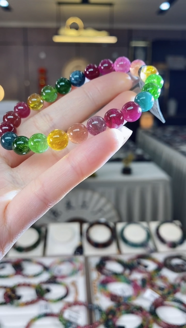 【闪购商品】碧玺单圈手串8mm+未镶嵌一物一证dan