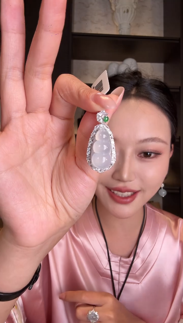 颈饰银S925镶嵌翡翠58