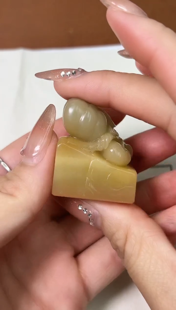 【闪购商品】寿山石印石朱江浩X43792水精如意玉连环