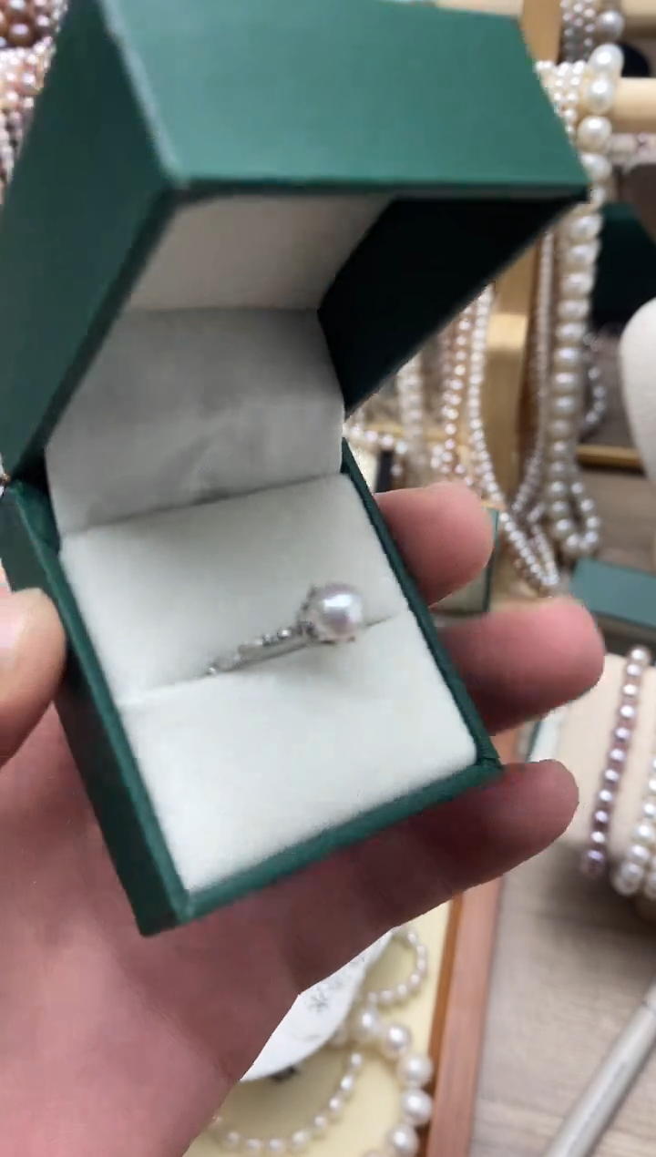 未镶嵌戒指淡水珍珠珍珠戒指