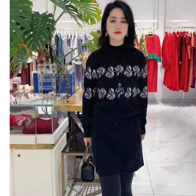 839黑色休闲毛衣