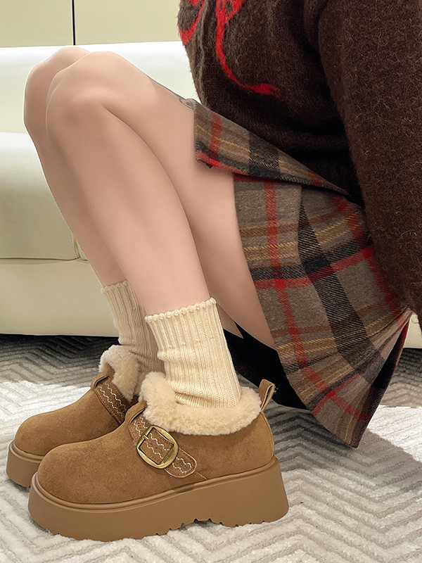  2025 新款雪地靴女加绒保暖加厚 厚底增高防水防滑 网红百搭短靴