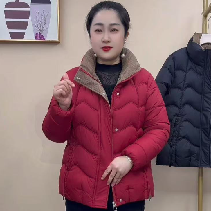 秋冬新款时尚洋气气质优雅中年妈妈装加厚保暖棉服外套2713款