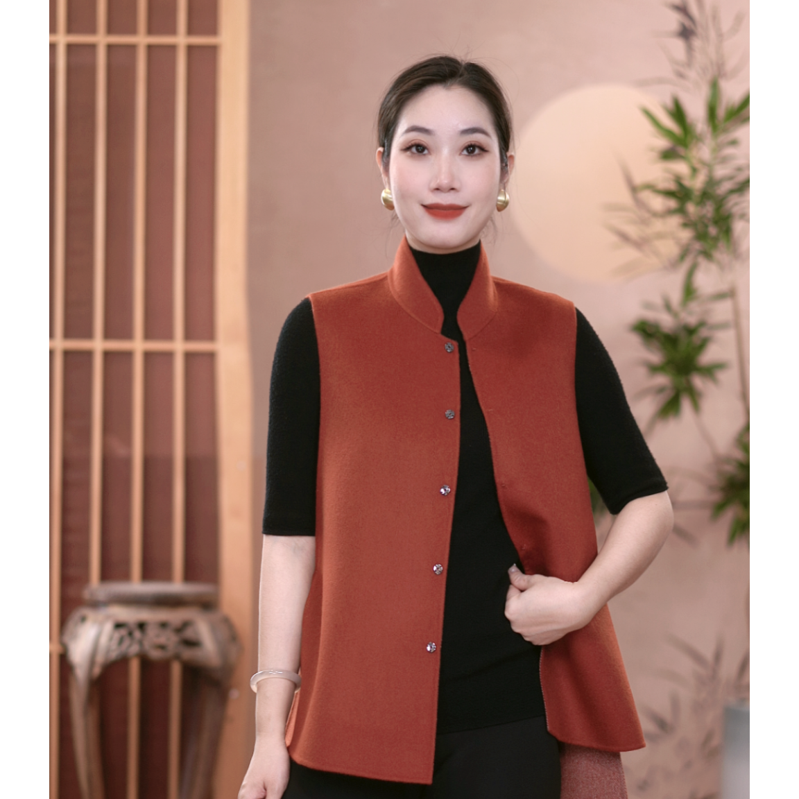 【二十四慢】英伦风羊绒 马甲 百搭双面